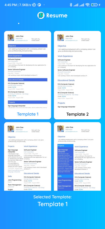 CV Maker Android Full APP With Admob | Facebook | AppLovin Ads CV Maker Android Full APP With Admob | Facebook | AppLovin Ads